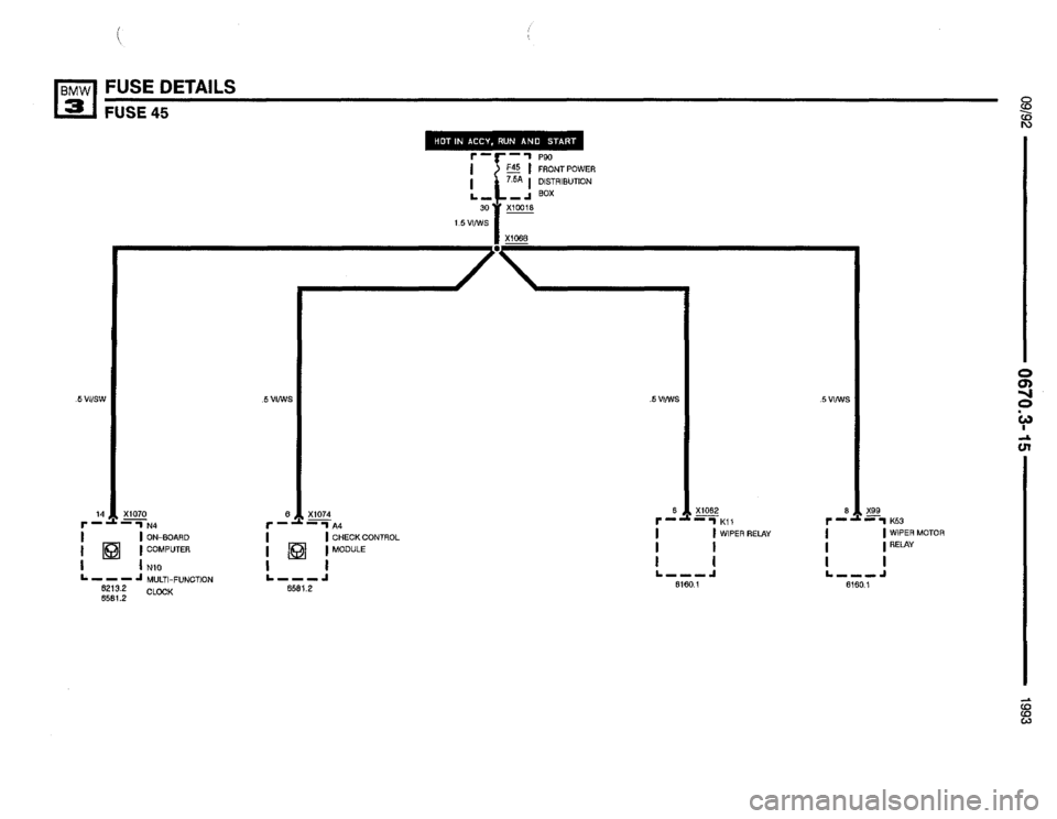 BMW 325i 1993 E36 Electrical Troubleshooting Manual 