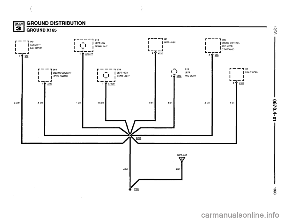 BMW 325i 1993 E36 Electrical Troubleshooting Manual 