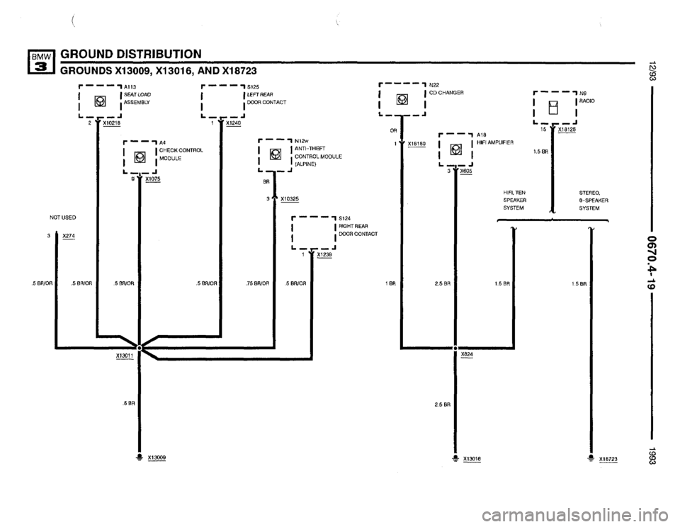 BMW 325i 1993 E36 Electrical Troubleshooting Manual 