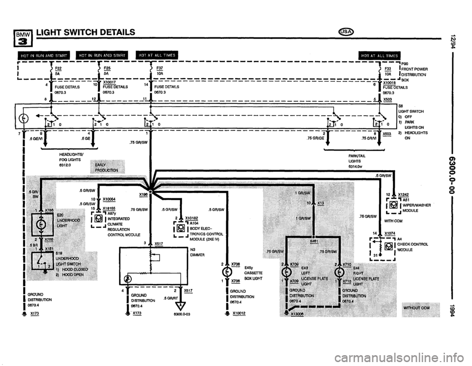 BMW 325i 1994 E36 Electrical Troubleshooting Manual (435 Pages), Page