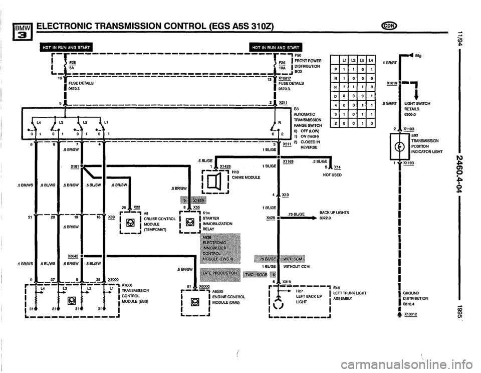 BMW 320i 1995 E36 Electrical Troubleshooting Manual 