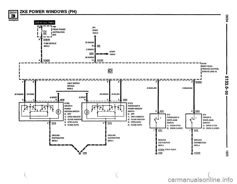 BMW 318ti 1995 E36 Electrical Troubleshooting Manual 