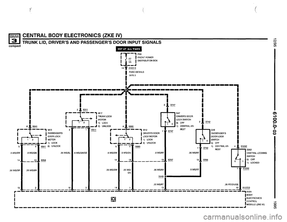 BMW 318ti 1995 E36 Electrical Troubleshooting Manual 