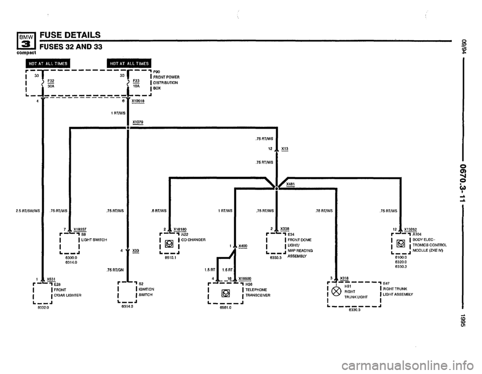 BMW 318ti 1995 E36 Electrical Troubleshooting Manual 