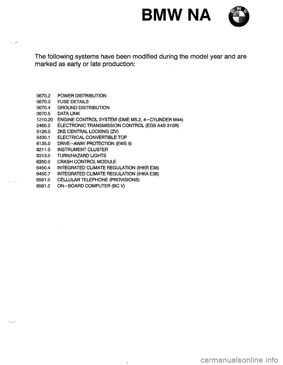 BMW 325i 1996 E36 Electrical Troubleshooting Manual 