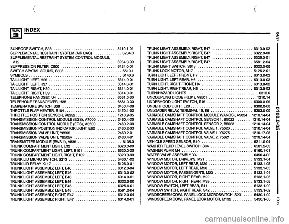 BMW M3 1996 E36 Electrical Troubleshooting Manual 