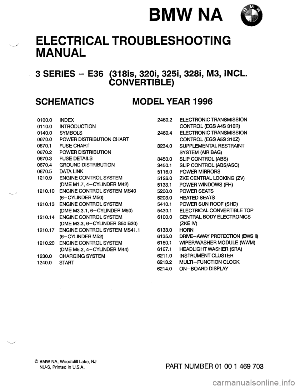 BMW 328i 1996 E36 Electrical Troubleshooting Manual 