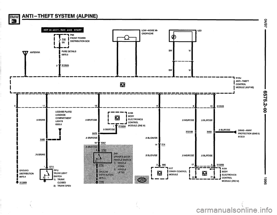 BMW 328i 1996 E36 Electrical Troubleshooting Manual 