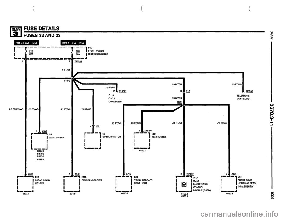 BMW M3 1996 E36 Electrical Troubleshooting Manual 