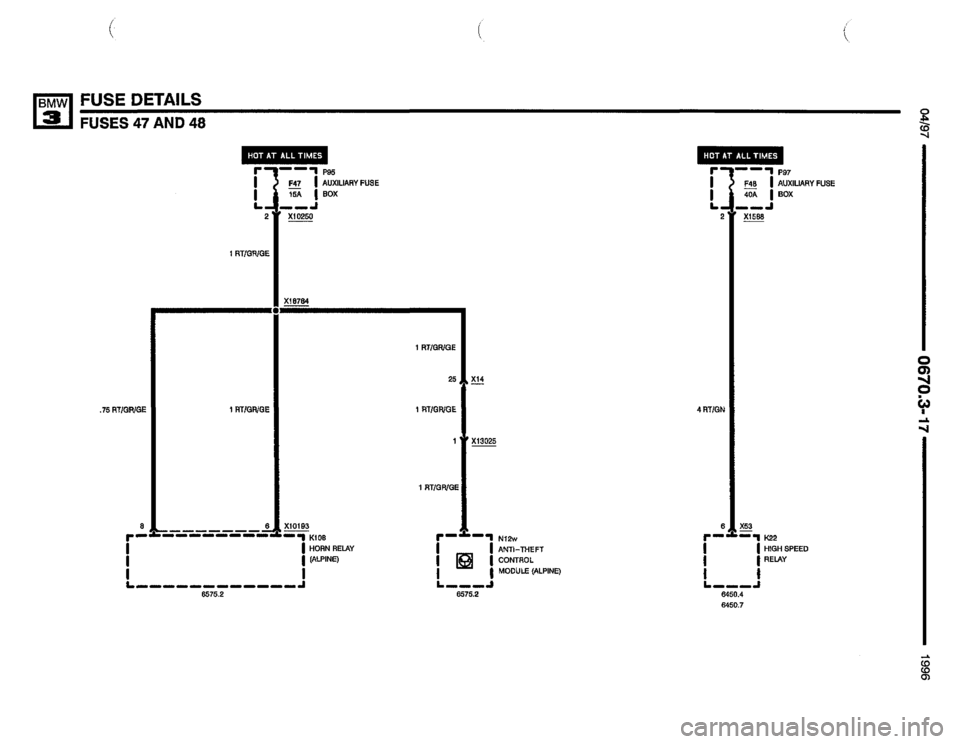 BMW 328i 1996 E36 Electrical Troubleshooting Manual 