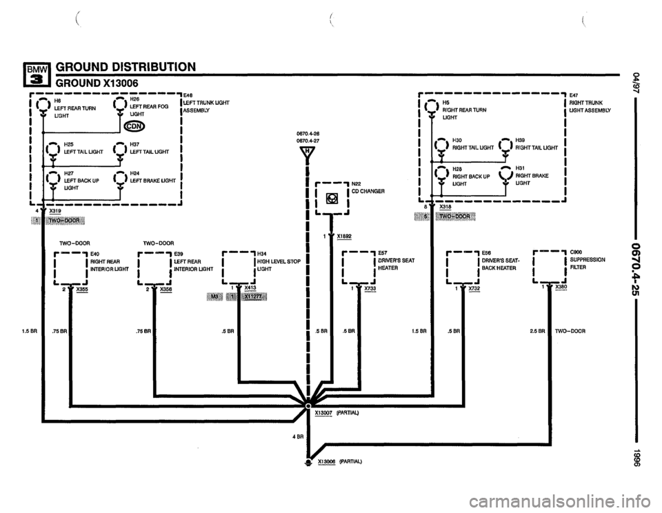 BMW 328i 1996 E36 Electrical Troubleshooting Manual 