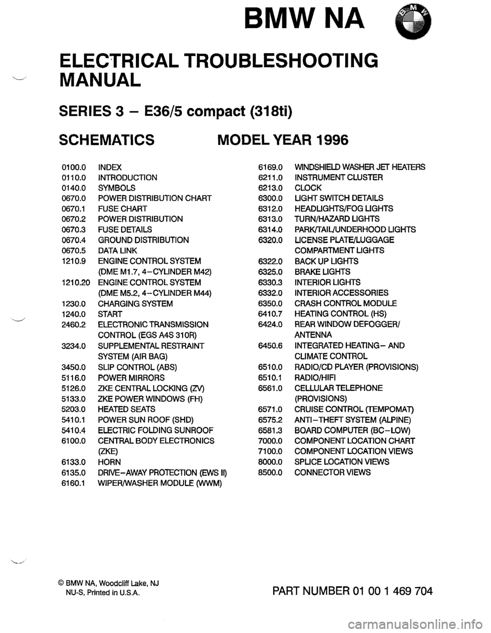 BMW 318ti 1996 E36 Electrical Troubleshooting Manual 