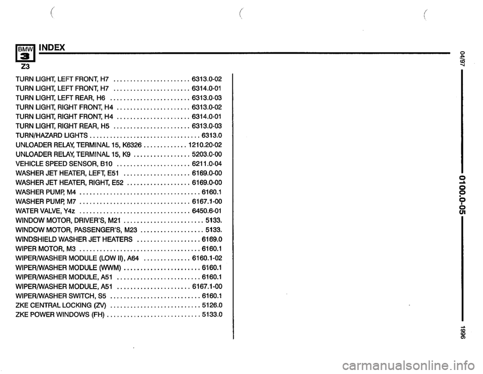 BMW Z3 ROADSTER 1996 E36 Electrical Troubleshooting Manual 
