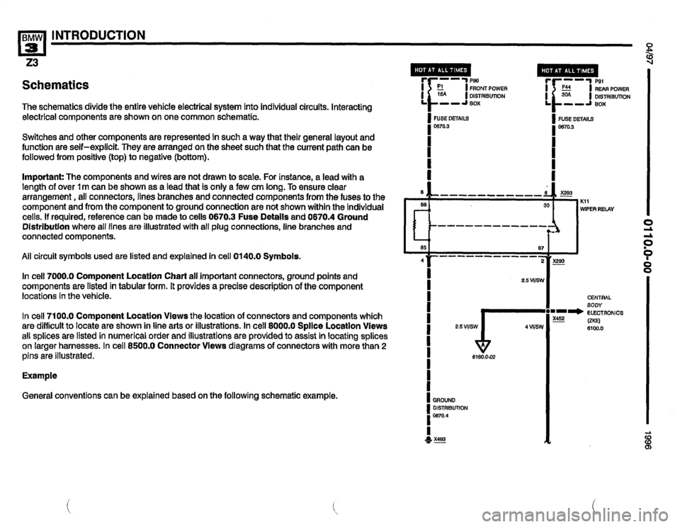 BMW Z3 ROADSTER 1996 E36 Electrical Troubleshooting Manual 