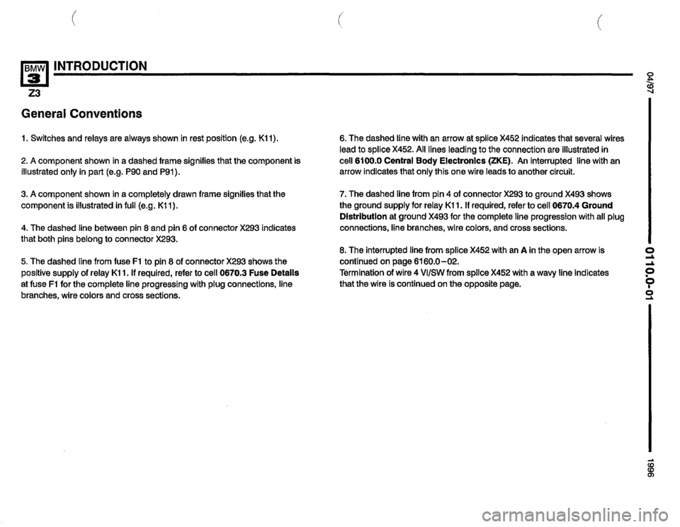 BMW Z3 ROADSTER 1996 E36 Electrical Troubleshooting Manual 