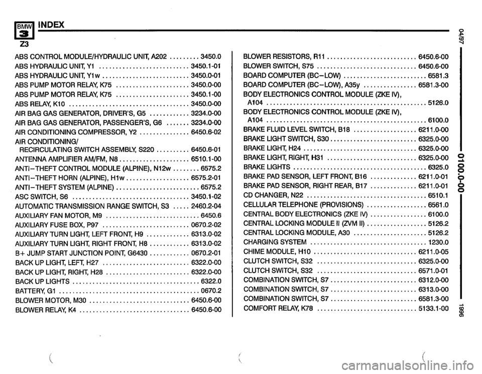 BMW Z3 ROADSTER 1996 E36 Electrical Troubleshooting Manual BMW Z3 ROADSTER 1996 E36 Electrical Troubleshooting Manual