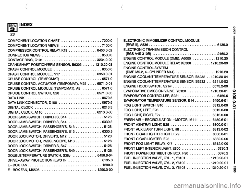 BMW Z3 ROADSTER 1996 E36 Electrical Troubleshooting Manual 