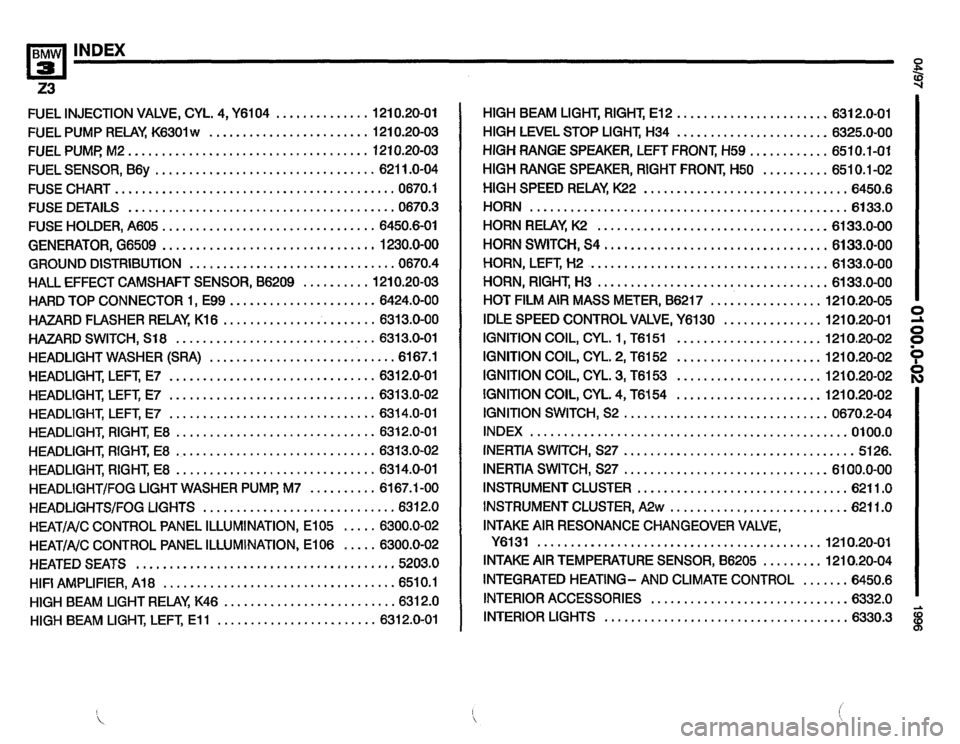 BMW Z3 ROADSTER 1996 E36 Electrical Troubleshooting Manual 