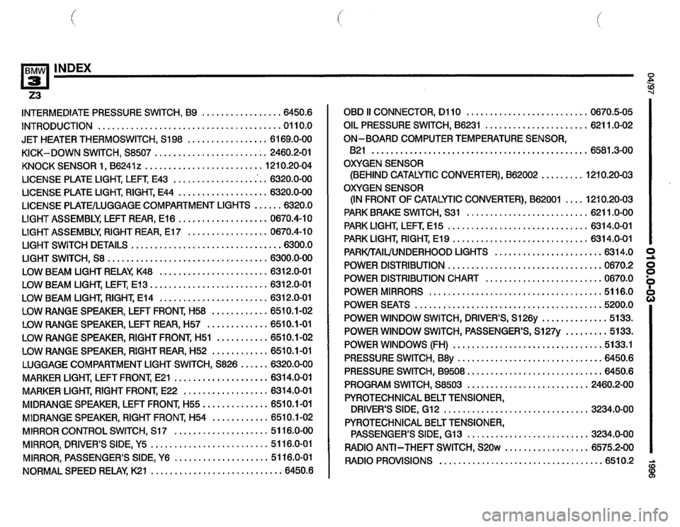 BMW Z3 ROADSTER 1996 E36 Electrical Troubleshooting Manual 