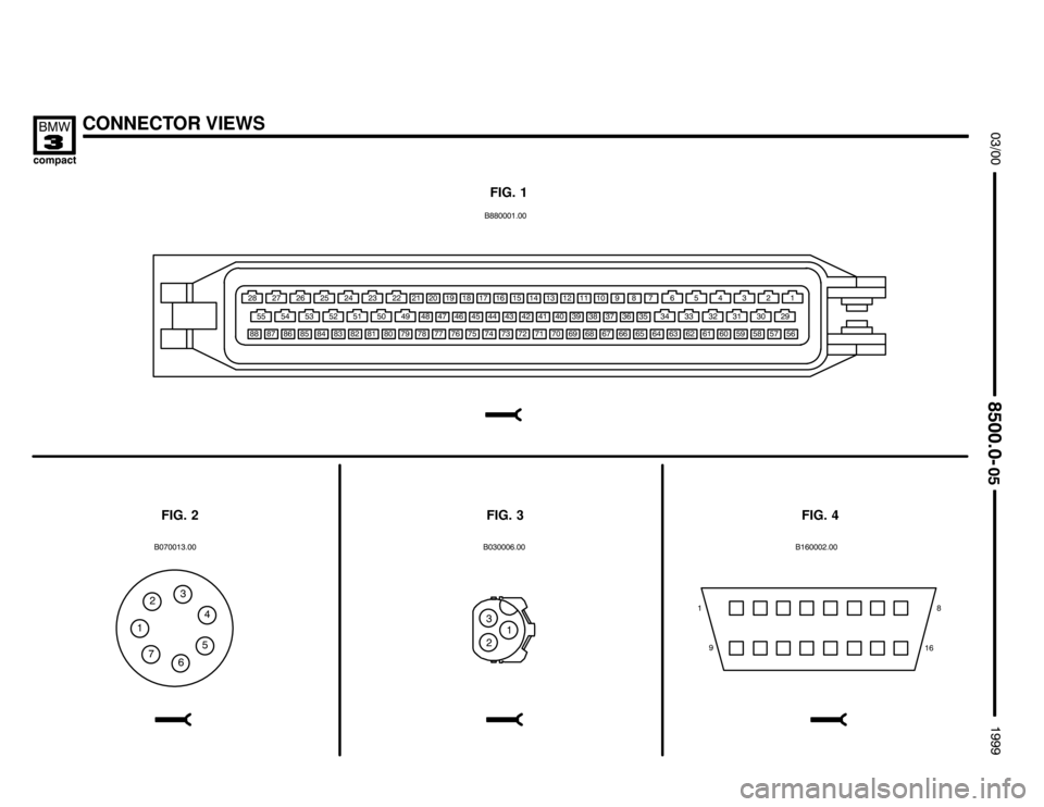 BMW 318ti 1999 E36 Electrical Troubleshooting Manual CONNECTOR VIEWS



FIG. 1

1


   



   
   
   
  

