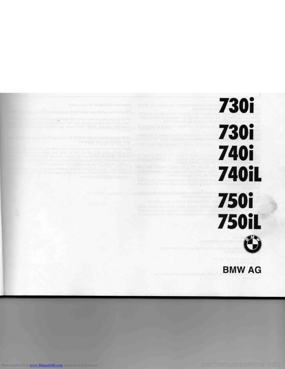 BMW 7 SERIES 1994 E38 Owners Manual Downloaded from www.Manualslib.com manuals search engine BMW 7 SERIES 1994 E38 Owners Manual Downloaded from www.Manualslib.com manuals search engine