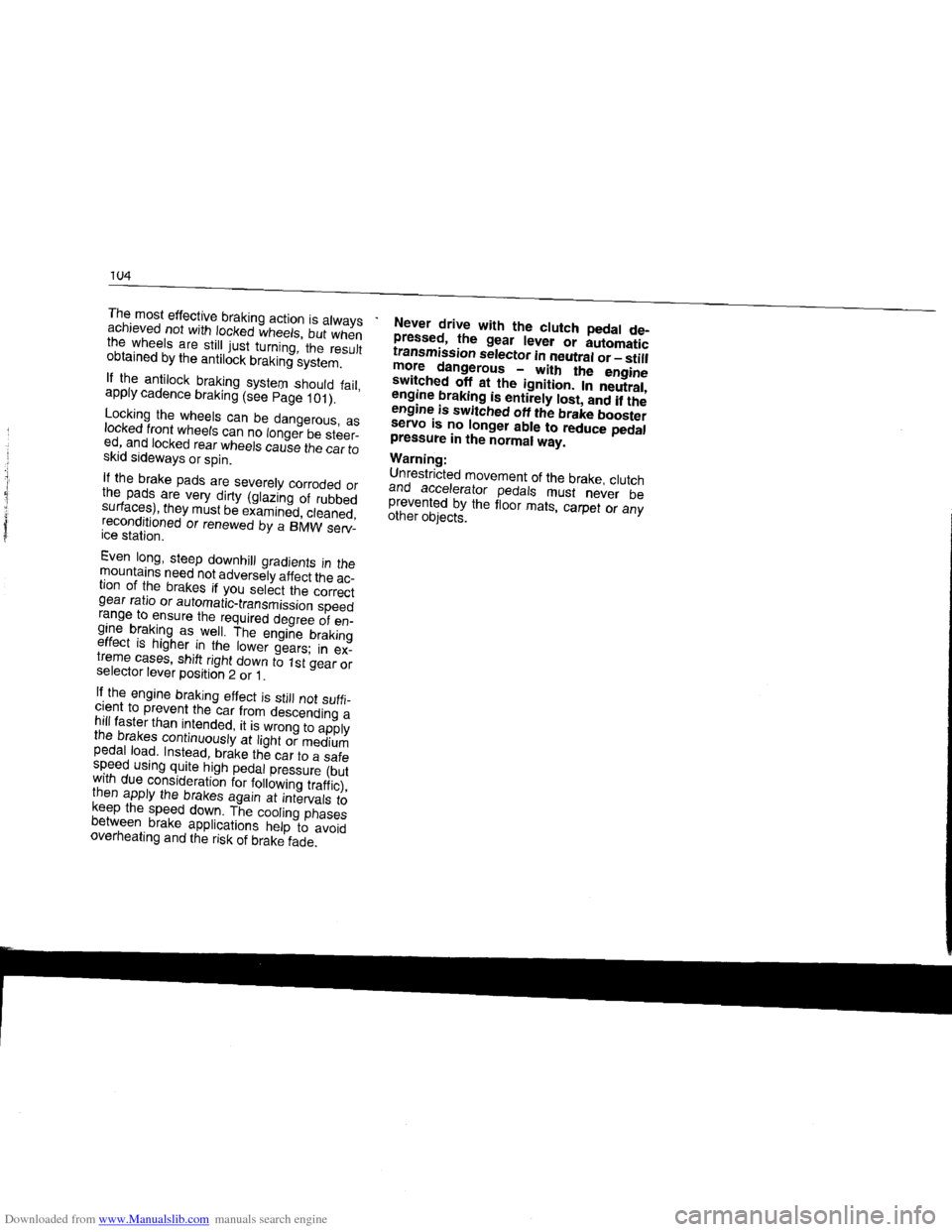 BMW 7 SERIES 1994 E38 Owners Manual Downloaded from www.Manualslib.com manuals search engine BMW 7 SERIES 1994 E38 Owners Manual Downloaded from www.Manualslib.com manuals search engine