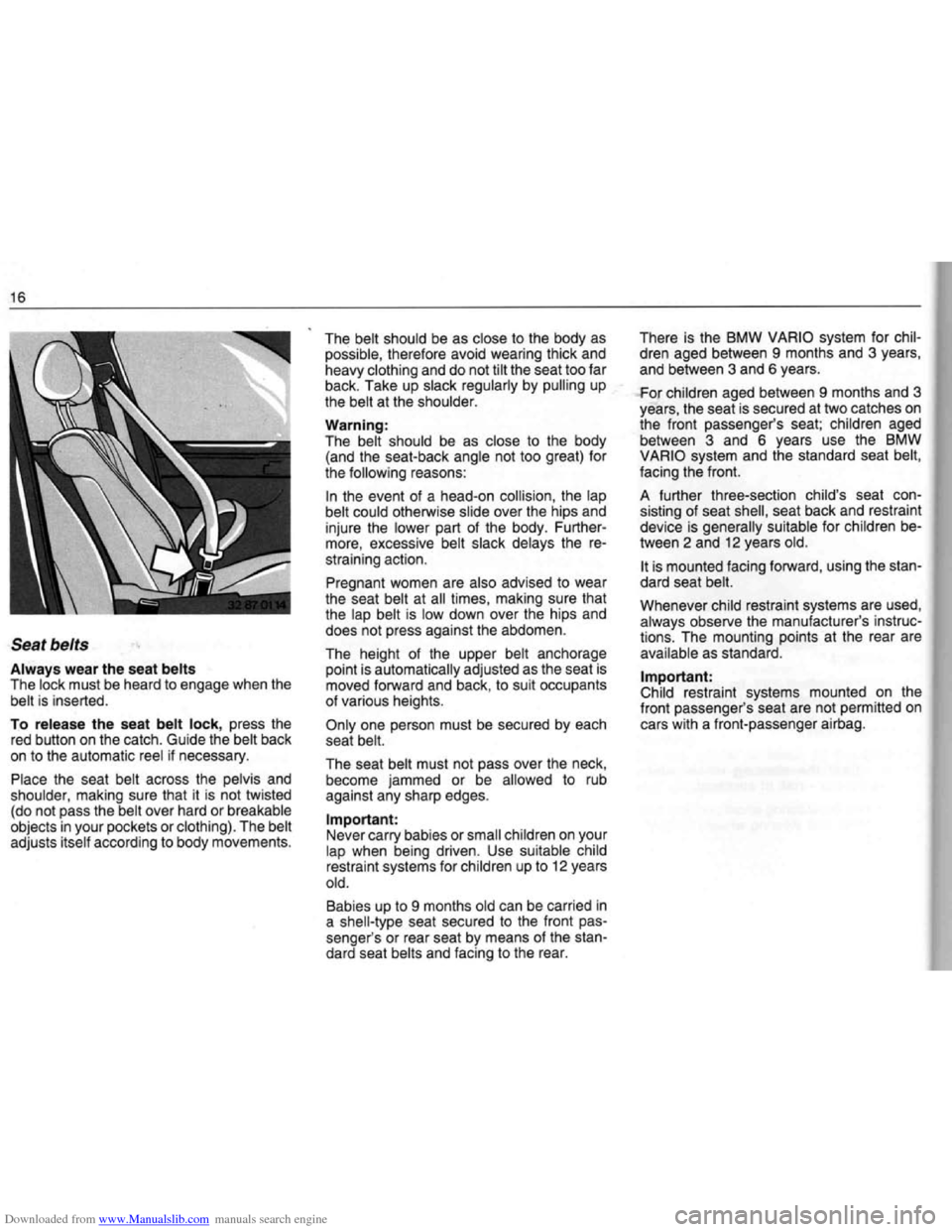 BMW 7 SERIES 1994 E38 User Guide Downloaded from www.Manualslib.com manuals search engine   