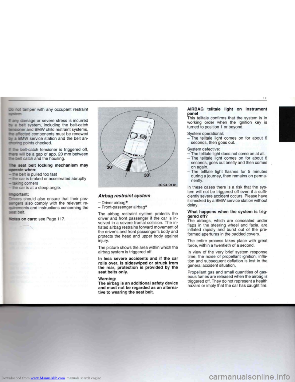 BMW 7 SERIES 1994 E38 User Guide Downloaded from www.Manualslib.com manuals search engine   