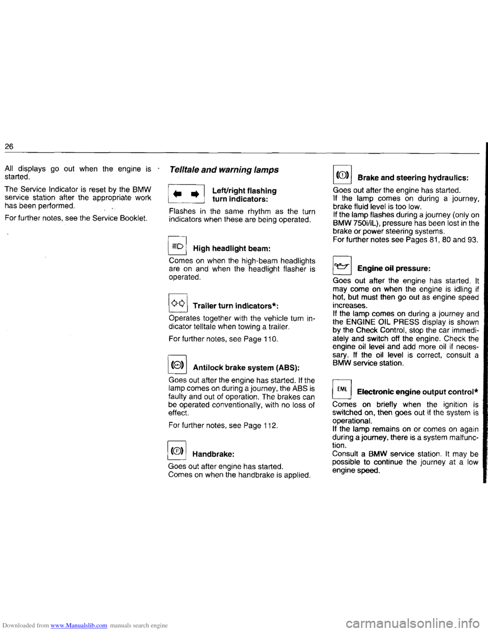 BMW 7 SERIES 1994 E38 Owners Manual Downloaded from www.Manualslib.com manuals search engine BMW 7 SERIES 1994 E38 Owners Manual Downloaded from www.Manualslib.com manuals search engine