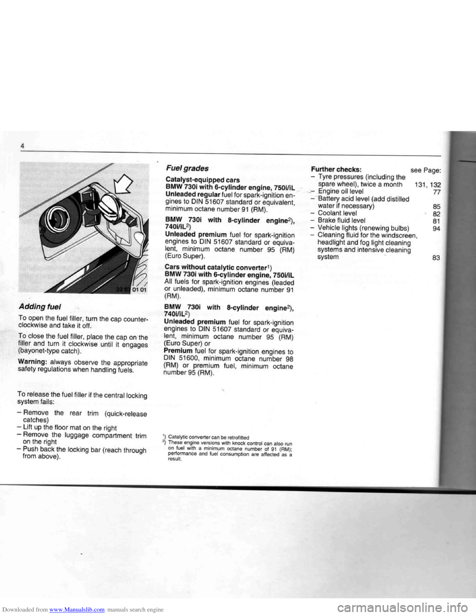 BMW 7 SERIES 1994 E38 Owners Manual Downloaded from www.Manualslib.com manuals search engine   