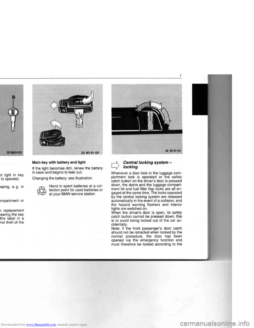 BMW 7 SERIES 1994 E38 Owners Manual Downloaded from www.Manualslib.com manuals search engine   
