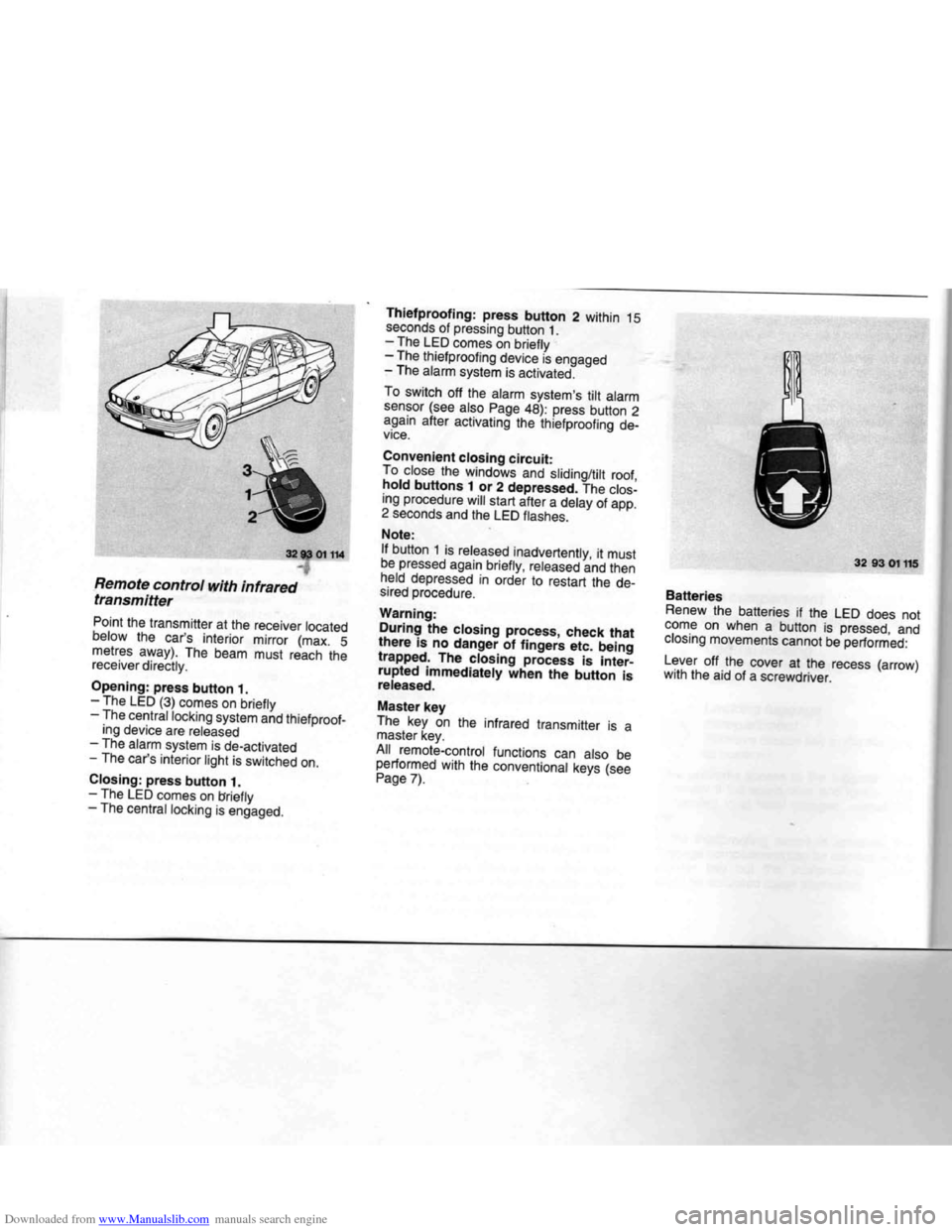 BMW 7 SERIES 1994 E38 Owners Manual Downloaded from www.Manualslib.com manuals search engine   