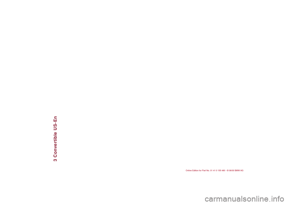 BMW 325Ci CONVERTIBLE 2001 E46 Owners Manual 3 Convertible US-En 