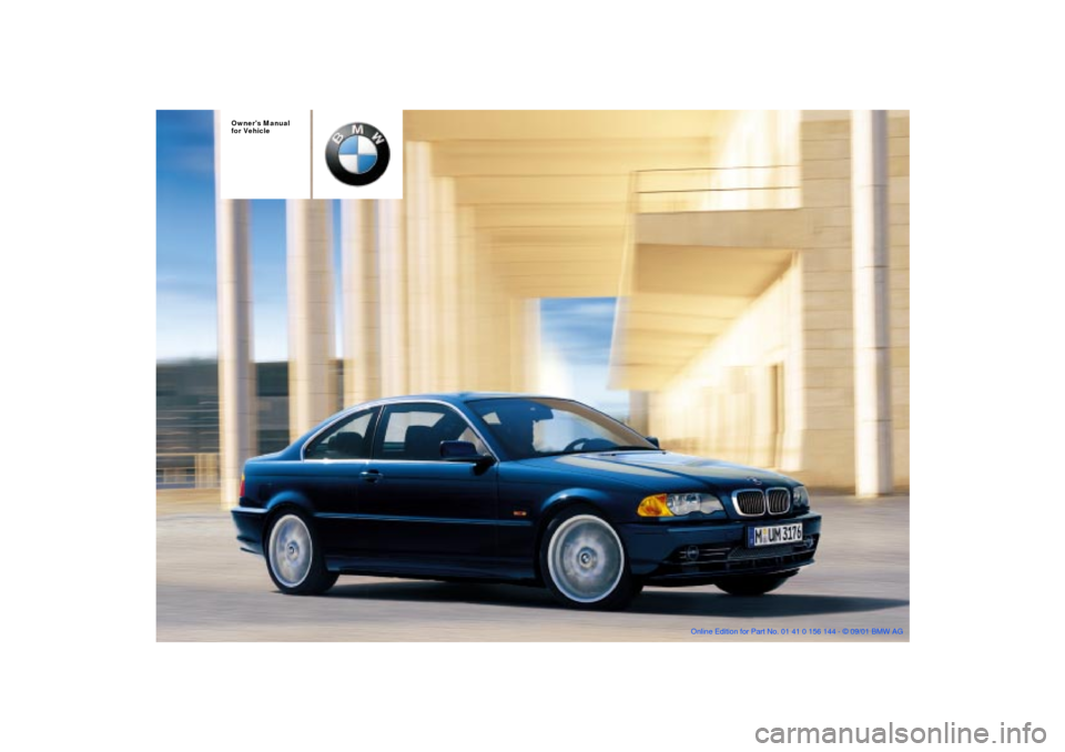 BMW 330Ci COUPE 2002 E46 Owners Manual 