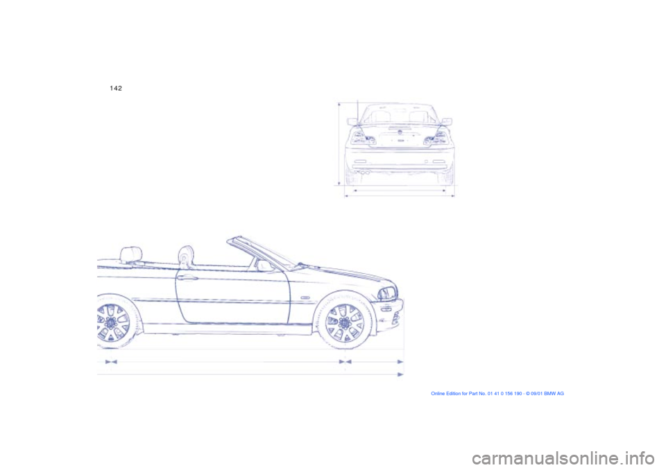 BMW 325Ci CONVERTIBLE 2002 E46 Owners Manual 142n 