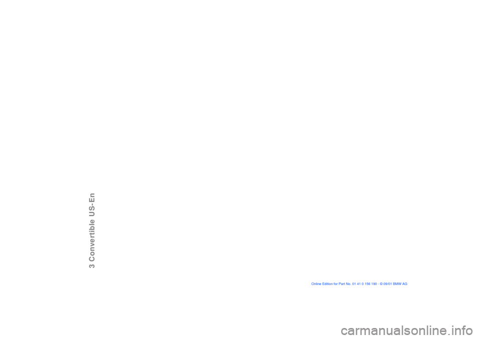BMW 325Ci CONVERTIBLE 2002 E46 Owners Manual 3 Convertible US-En 