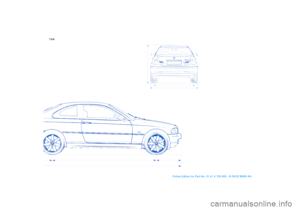 BMW 325Ci COUPE 2003 E46 Owners Manual 144handbook.book  Page 144  Tuesday, July 30, 2002  12:16 PM 