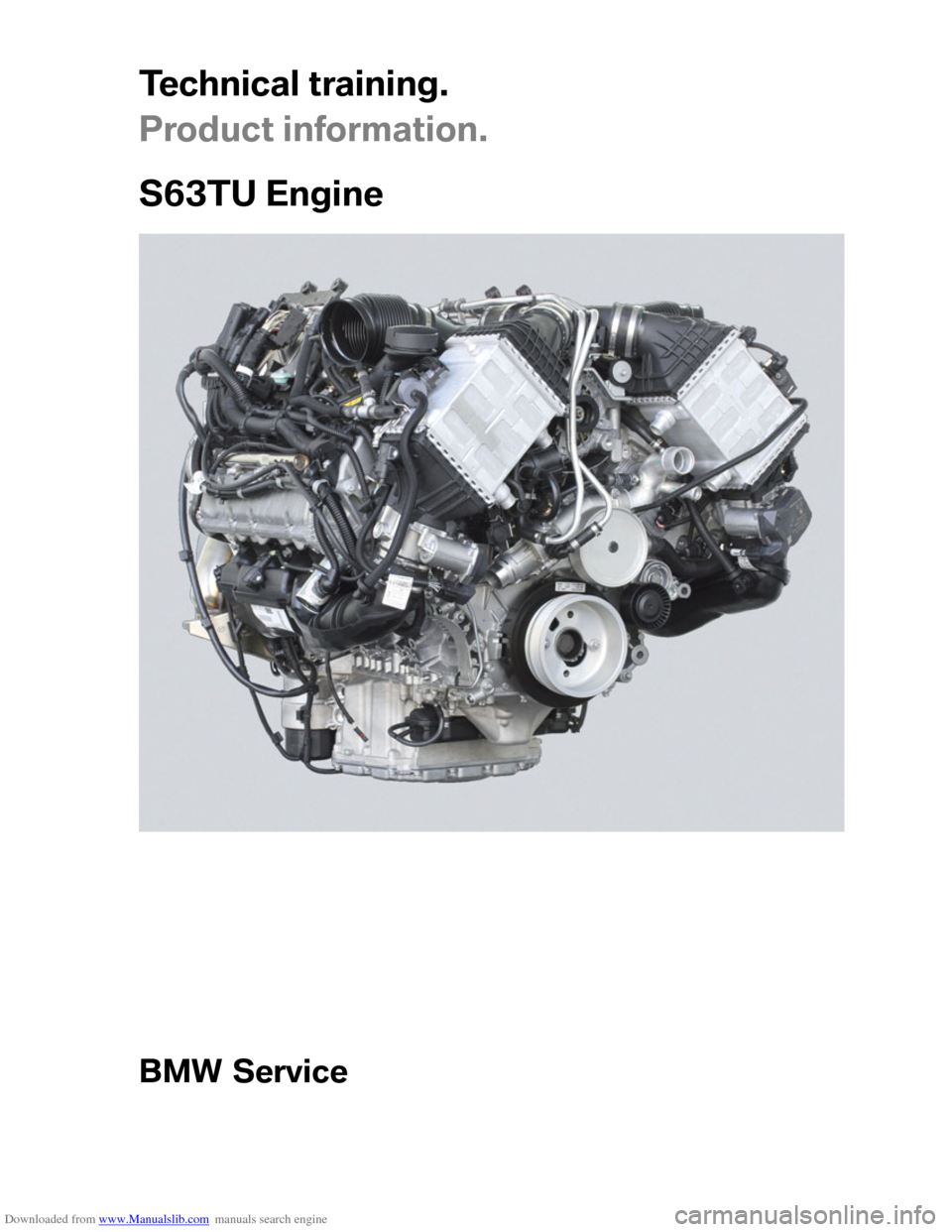 BMW M6 2012 F12 S63TU Engine Technical Training Manual 