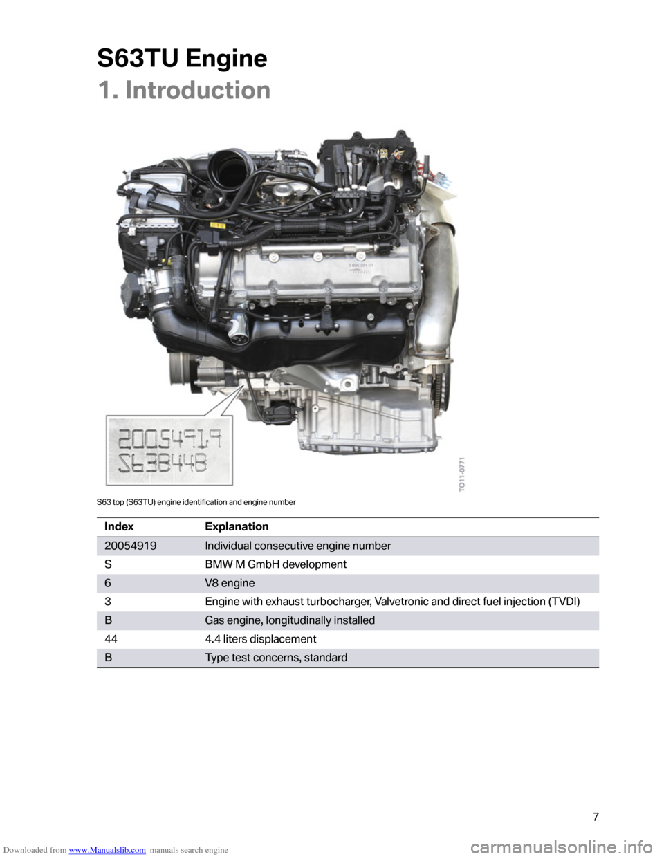 BMW M6 2012 F12 S63TU Engine Technical Training Manual Downloaded from www.Manualslib.com manuals search engine �������	�
���
�
�-���#�
����������

�?
�$�;�4������B�$�;�4��<�C����
�����������������������
