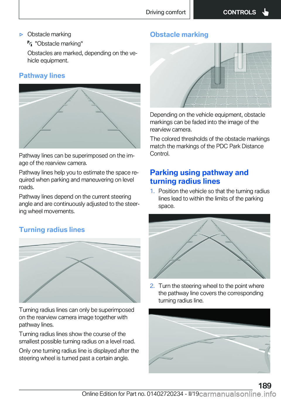 BMW 2 SERIES CONVERTIBLE 2020  Owners Manual 'x�O�b�s�t�a�c�l�e��m�a�r�k�i�n�g
����O�b�s�t�a�c�l�e��m�a�r�k�i�n�g�
�O�b�s�t�a�c�l�e�s��a�r�e��m�a�r�k�e�d�,��d�e�p�e�n�d�i�n�g��o�n��t�h�e��v�ej �h�i�c�l�e��e�q�u�i�p�m�e�n�t�.
�P