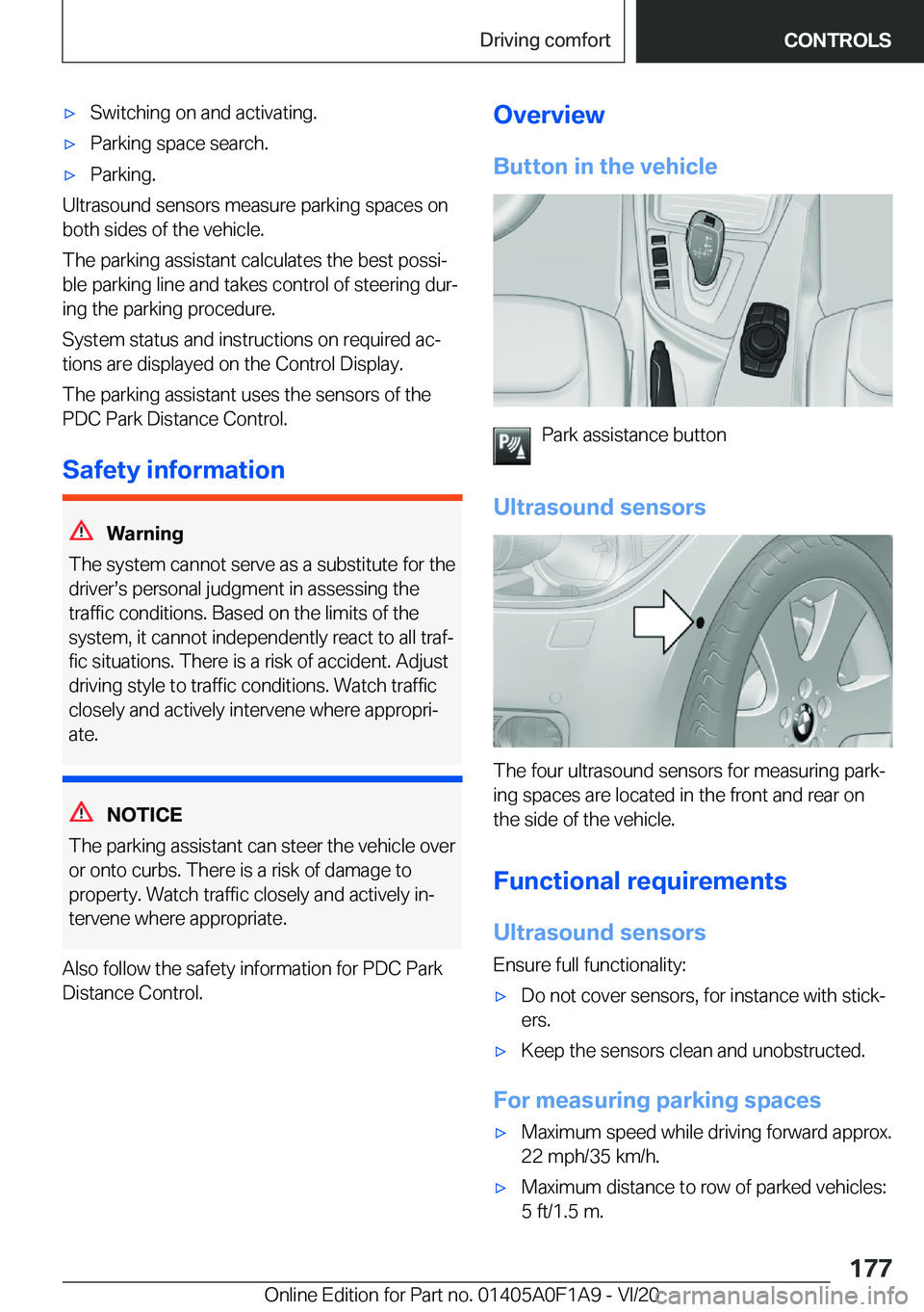 BMW 2 SERIES COUPE 2021  Owners Manual 'x�S�w�i�t�c�h�i�n�g��o�n��a�n�d��a�c�t�i�v�a�t�i�n�g�.'x�P�a�r�k�i�n�g��s�p�a�c�e��s�e�a�r�c�h�.'x�P�a�r�k�i�n�g�.
�U�l�t�r�a�s�o�u�n�d��s�e�n�s�o�r�s��m�e�a�s�u�r�e��p�a�r�k�i�n�
