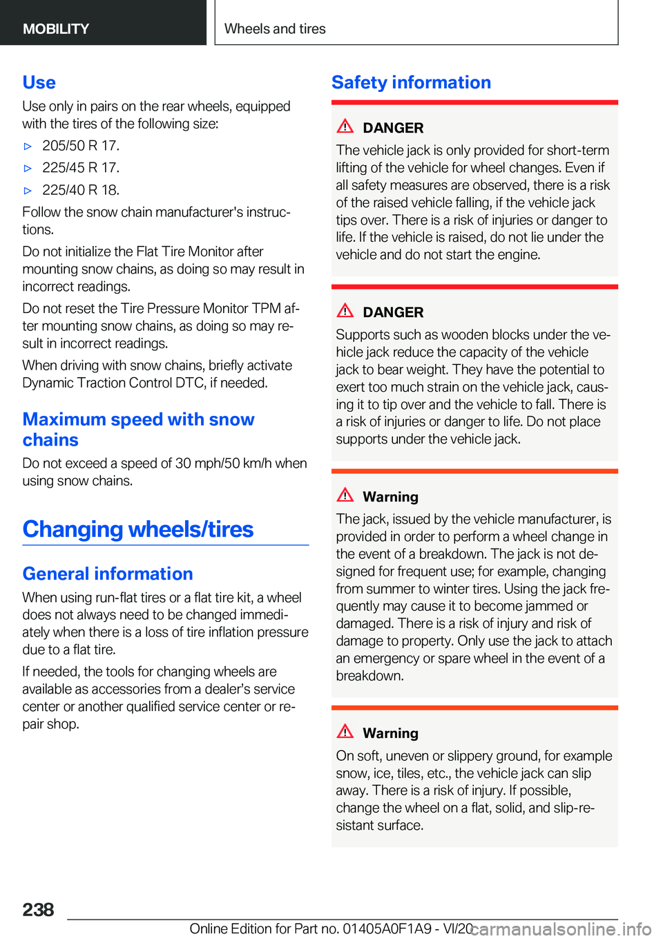 BMW 2 SERIES COUPE 2021  Owners Manual �U�s�e
�U�s�e��o�n�l�y��i�n��p�a�i�r�s��o�n��t�h�e��r�e�a�r��w�h�e�e�l�s�,��e�q�u�i�p�p�e�d
�w�i�t�h��t�h�e��t�i�r�e�s��o�f��t�h�e��f�o�l�l�o�w�i�n�g��s�i�z�e�:'x�2�0�5�/�5�0��R��1