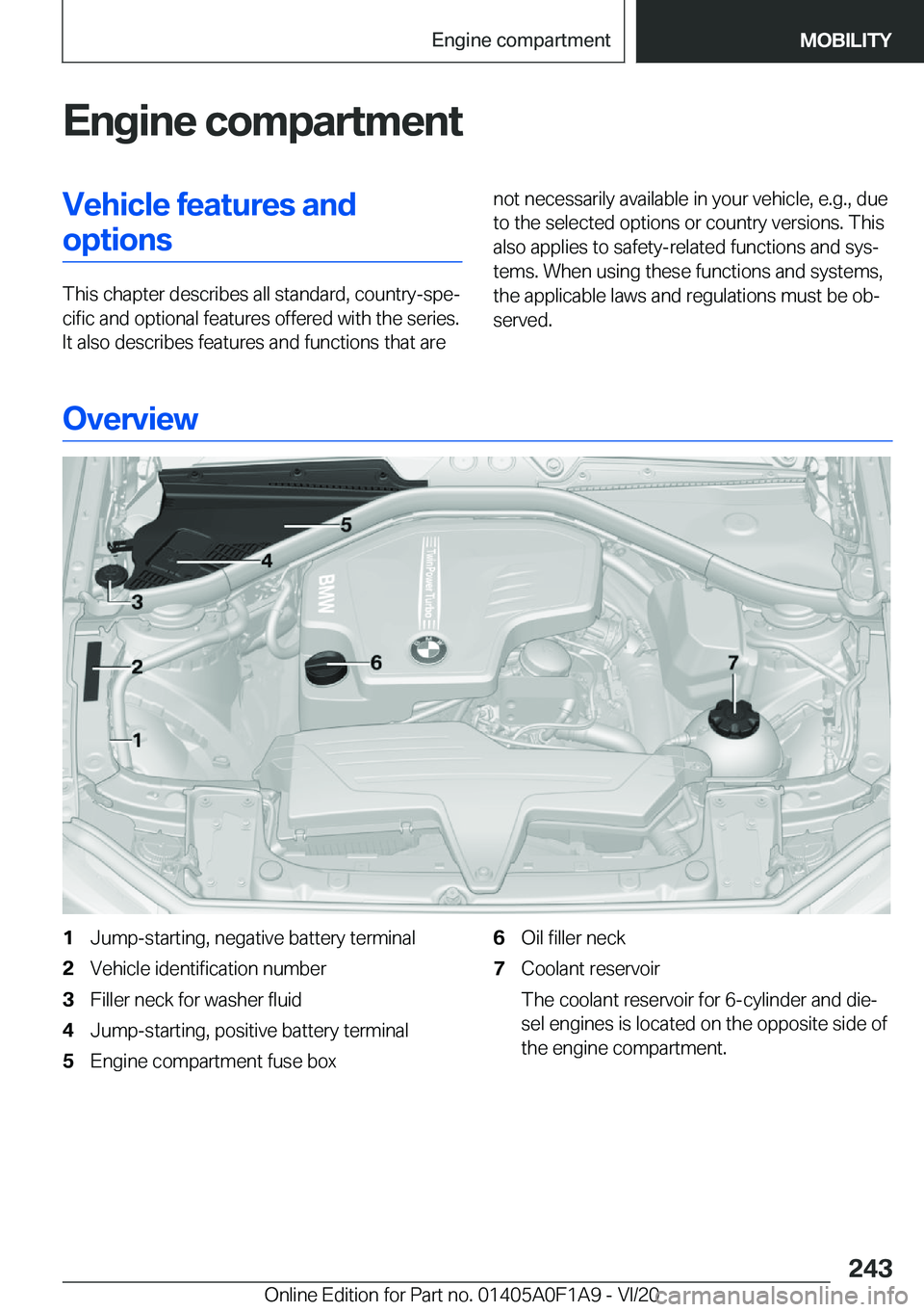 BMW 2 SERIES COUPE 2021  Owners Manual �E�n�g�i�n�e��c�o�m�p�a�r�t�m�e�n�t�V�e�h�i�c�l�e��f�e�a�t�u�r�e�s��a�n�d�o�p�t�i�o�n�s
�T�h�i�s��c�h�a�p�t�e�r��d�e�s�c�r�i�b�e�s��a�l�l��s�t�a�n�d�a�r�d�,��c�o�u�n�t�r�y�-�s�p�e#j�c�i�f�i�c�