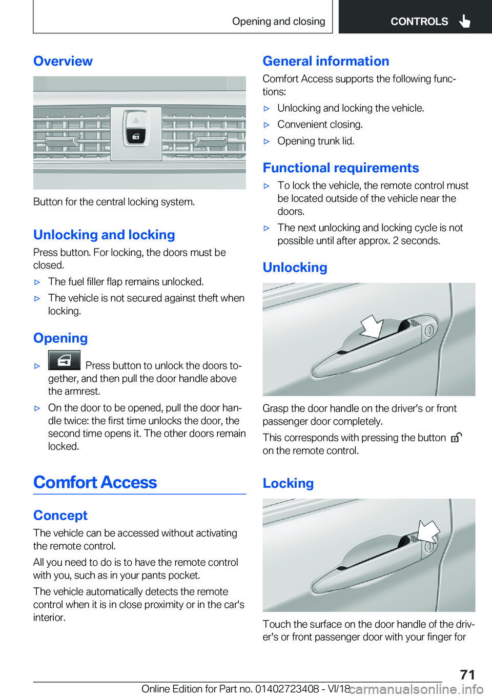 BMW 2 SERIES COUPE 2019 Manual PDF �O�v�e�r�v�i�e�w
�B�u�t�t�o�n��f�o�r��t�h�e��c�e�n�t�r�a�l��l�o�c�k�i�n�g��s�y�s�t�e�m�.�U�n�l�o�c�k�i�n�g��a�n�d��l�o�c�k�i�n�g
�P�r�e�s�s��b�u�t�t�o�n�.��F�o�r��l�o�c�k�i�n�g�,��t�h�e��d