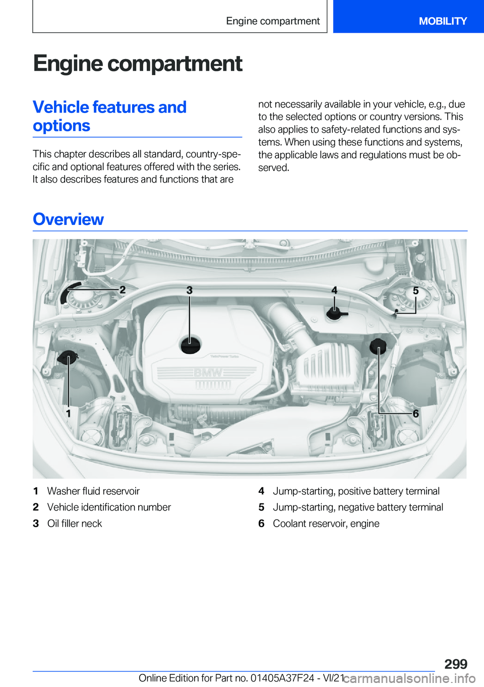 BMW 2 SERIES GRAN COUPE 2022  Owners Manual �E�n�g�i�n�e��c�o�m�p�a�r�t�m�e�n�t�V�e�h�i�c�l�e��f�e�a�t�u�r�e�s��a�n�d�o�p�t�i�o�n�s
�T�h�i�s��c�h�a�p�t�e�r��d�e�s�c�r�i�b�e�s��a�l�l��s�t�a�n�d�a�r�d�,��c�o�u�n�t�r�y�-�s�p�ej�c�i�f�i�c�