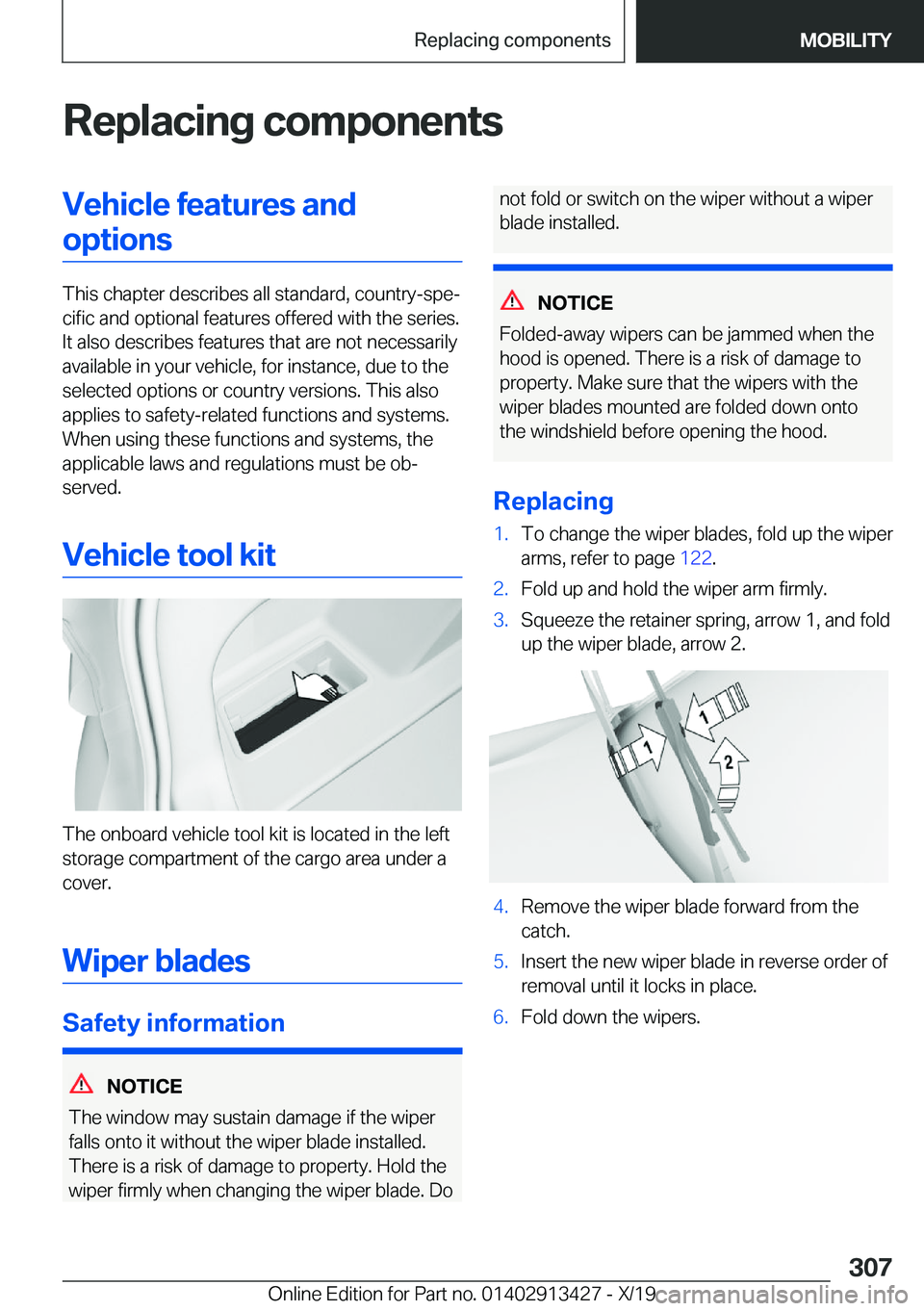 BMW 3 SERIES 2020  Owners Manual �R�e�p�l�a�c�i�n�g��c�o�m�p�o�n�e�n�t�s�V�e�h�i�c�l�e��f�e�a�t�u�r�e�s��a�n�d�o�p�t�i�o�n�s
�T�h�i�s��c�h�a�p�t�e�r��d�e�s�c�r�i�b�e�s��a�l�l��s�t�a�n�d�a�r�d�,��c�o�u�n�t�r�y�-�s�p�e#j�c�i�f�