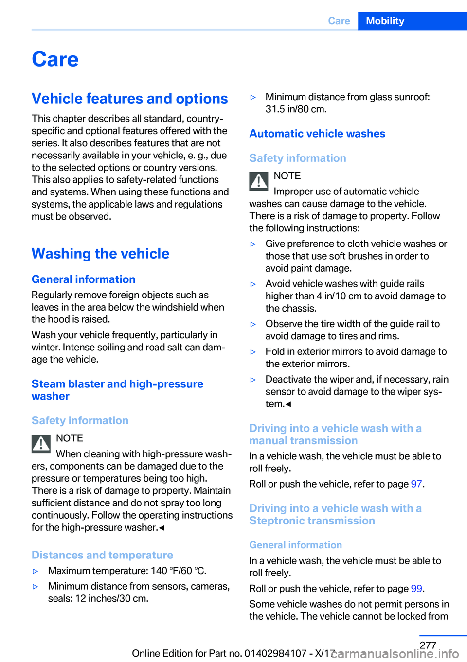 BMW 3 SERIES 2018  Owners Manual �C�a�r�e�V�e�h�i�c�l�e��f�e�a�t�u�r�e�s��a�n�d��o�p�t�i�o�n�s�T�h�i�s� �c�h�a�p�t�e�r� �d�e�s�c�r�i�b�e�s� �a�l�l� �s�t�a�n�d�a�r�d�,� �c�o�u�n�t�r�y�-�s�p�e�c�i�f�i�c� �a�n�d� �o�p�t�i�o�n�a�l� �f