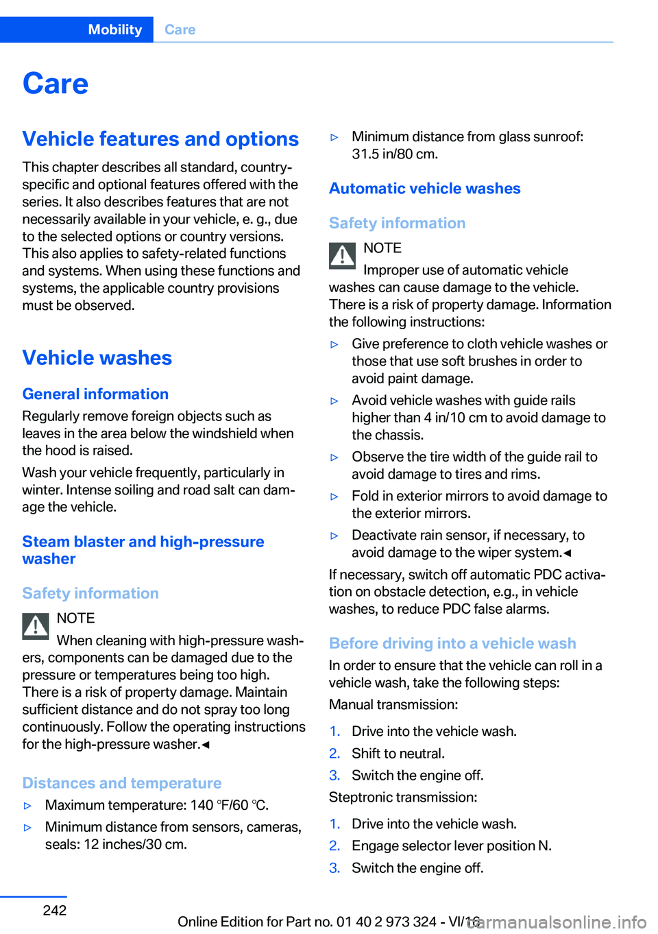 BMW 3 SERIES 2017  Owners Manual �C�a�r�e�V�e�h�i�c�l�e��f�e�a�t�u�r�e�s��a�n�d��o�p�t�i�o�n�s�T�h�i�s� �c�h�a�p�t�e�r� �d�e�s�c�r�i�b�e�s� �a�l�l� �s�t�a�n�d�a�r�d�,� �c�o�u�n�t�r�y�-�s�p�e�c�i�f�i�c� �a�n�d� �o�p�t�i�o�n�a�l� �f