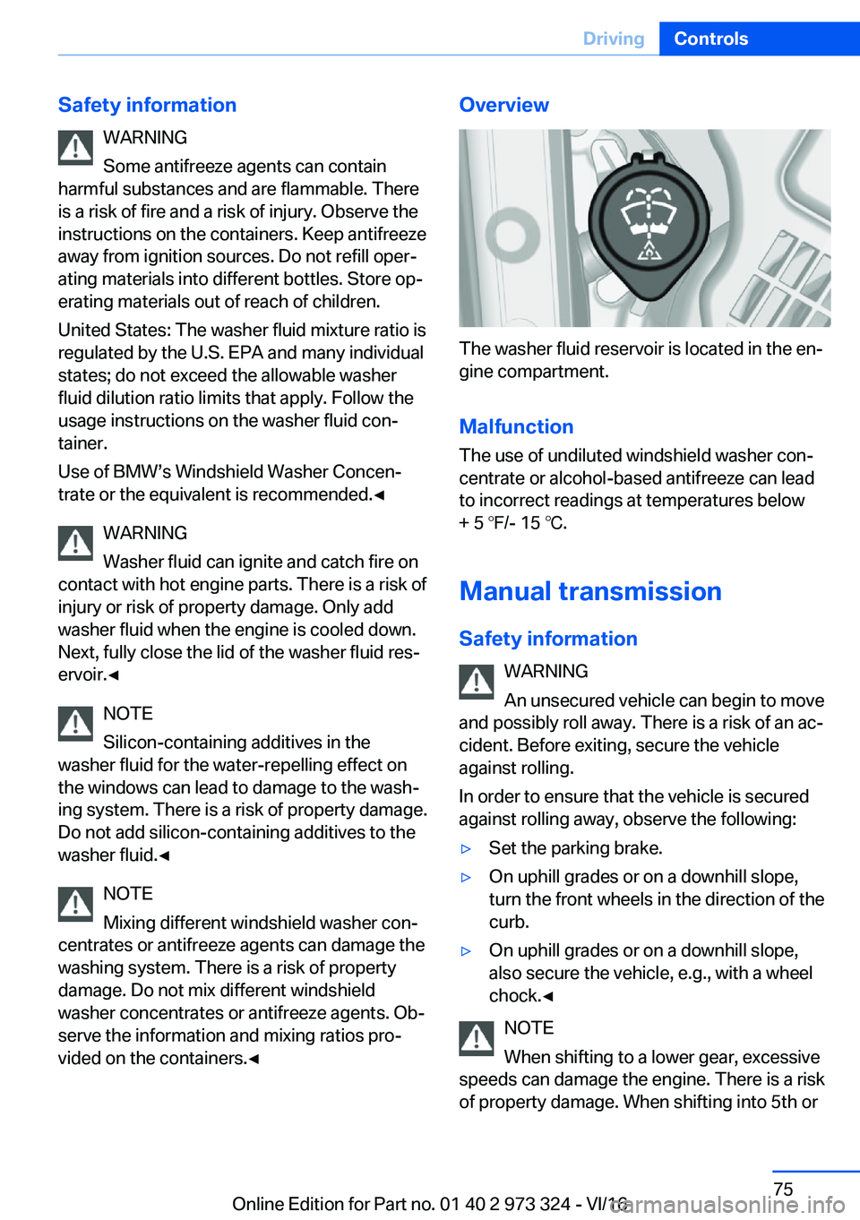 BMW 3 SERIES 2017 Manual PDF �S�a�f�e�t�y��i�n�f�o�r�m�a�t�i�o�n�W�A�R�N�I�N�G
�S�o�m�e� �a�n�t�i�f�r�e�e�z�e� �a�g�e�n�t�s� �c�a�n� �c�o�n�t�a�i�n
�h�a�r�m�f�u�l� �s�u�b�s�t�a�n�c�e�s� �a�n�d� �a�r�e� �f�l�a�m�m�a�b�l�e�.� �T�h