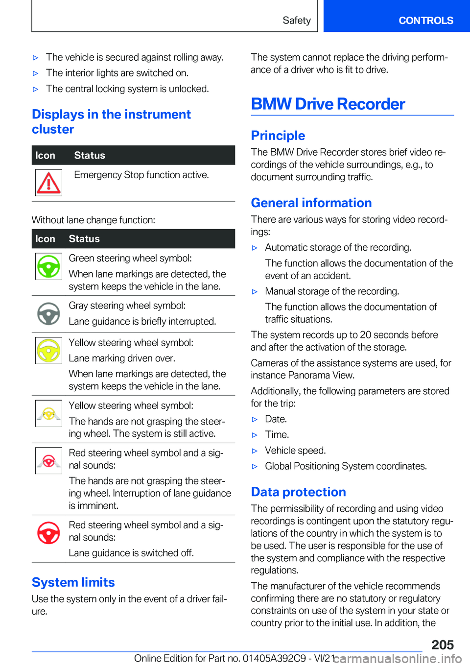 BMW 4 SERIES 2022  Owners Manual 'x�T�h�e��v�e�h�i�c�l�e��i�s��s�e�c�u�r�e�d��a�g�a�i�n�s�t��r�o�l�l�i�n�g��a�w�a�y�.'x�T�h�e��i�n�t�e�r�i�o�r��l�i�g�h�t�s��a�r�e��s�w�i�t�c�h�e�d��o�n�.'x�T�h�e��c�e�n�t�r�a�l